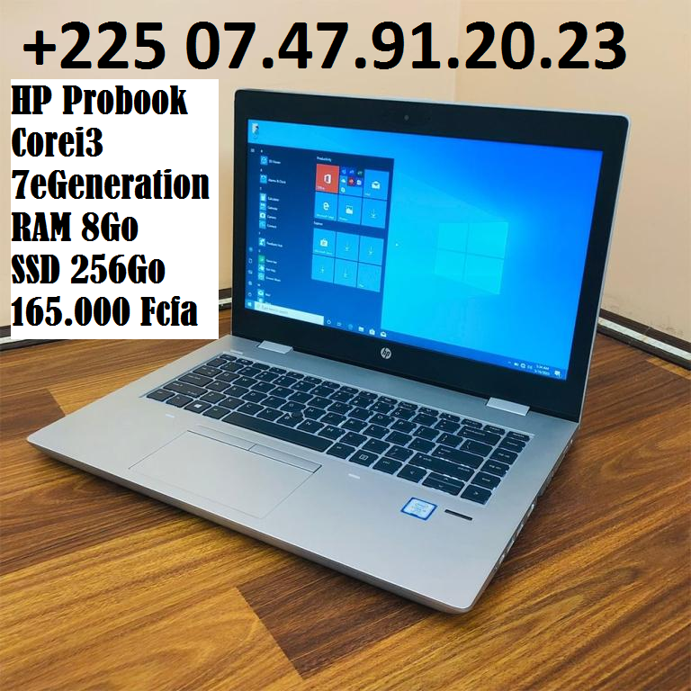 PROMO HP PROBOOK Core i3 7eGeneration ram 8go ssd256