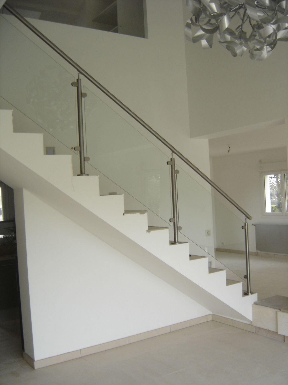 RAMPE  D'ESCALIERS  INOX   VITREE  ABIDJAN