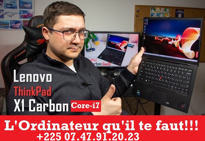 LENOVO CARBON CORE i7 +225 0747912023 PERFORMANT PLAT ET LEGER