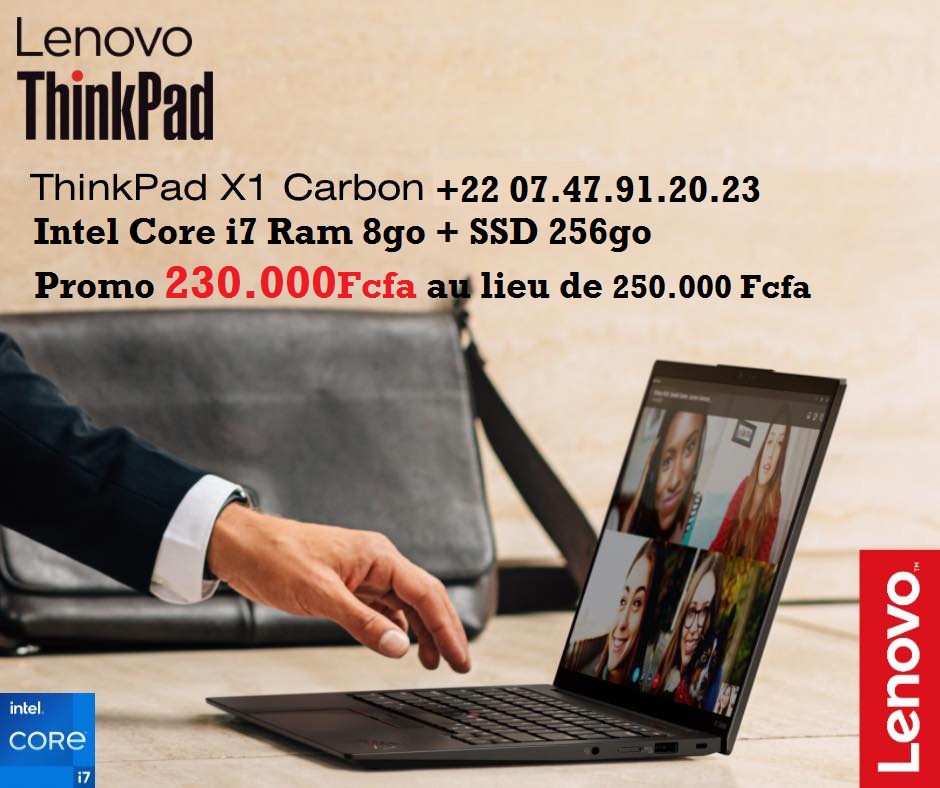 LENOVO CARBON CORE i7 +225 0747912023 PERFORMANT PLAT ET LEGER